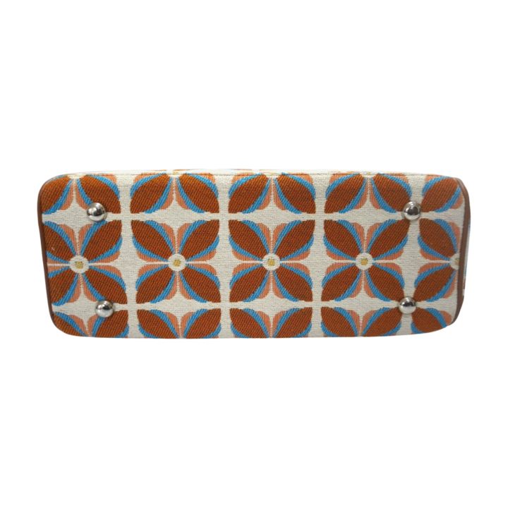 Vintage Petal Office Tote - Burnt Orange (with front pocket)