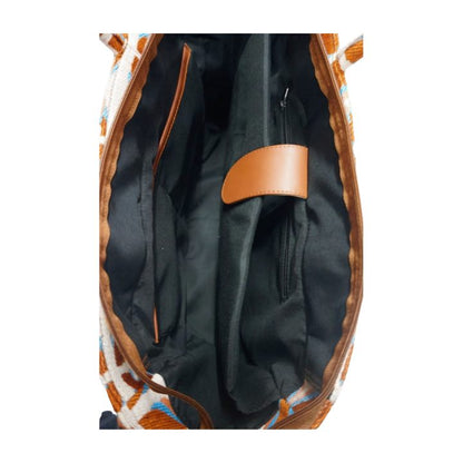 Vintage Petal Office Tote - Burnt Orange (with front pocket)