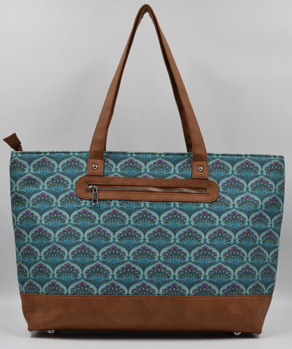 Blue Lotus - Office Tote Bag with Mini Pouch