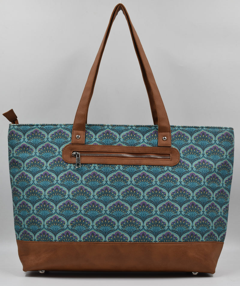 Blue Lotus - Office Tote Bag with Mini Pouch