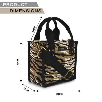 Anileo - Brown & Black Jacquard Box Bag - Small