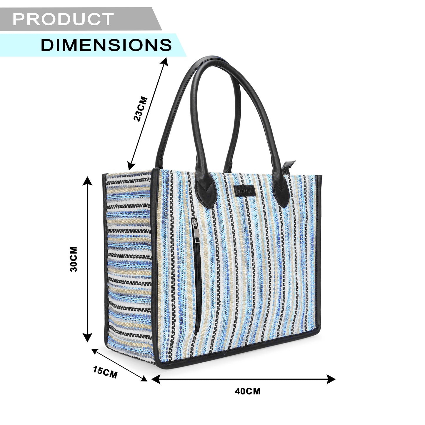 Artisan Weave Office Tote - Blue Wave