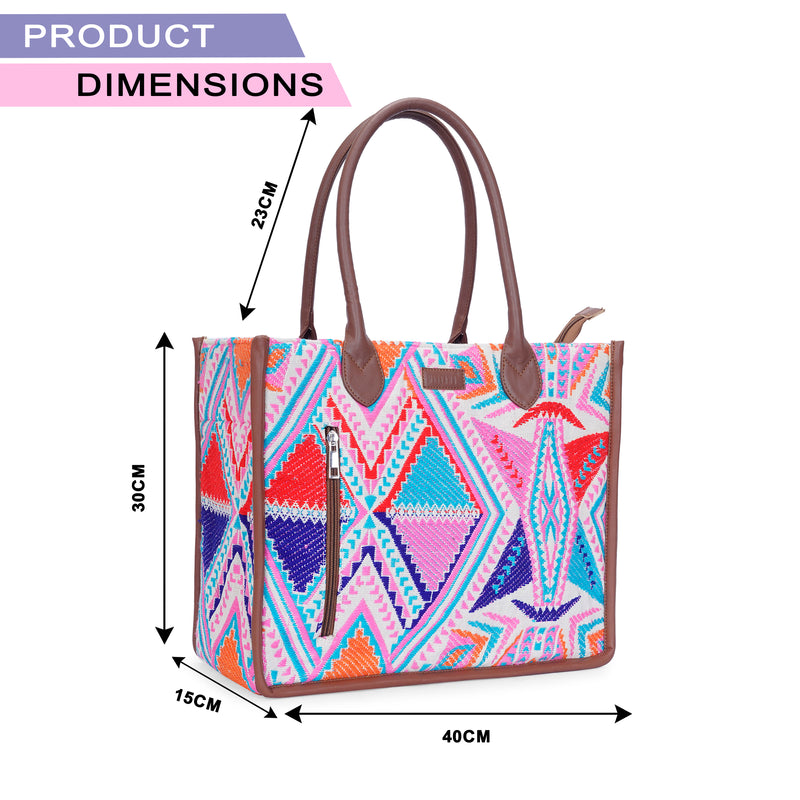 Artisan Weave Office Tote - Rose