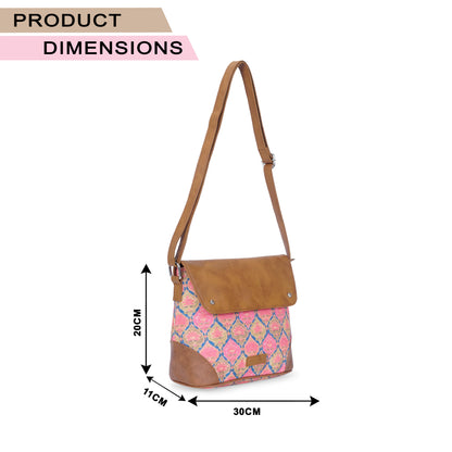 Sling Bag with Flap - Ruhani Pink