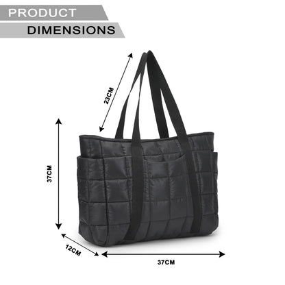 Fumadora Black - Checkered Box Fancy Puffer Handbag