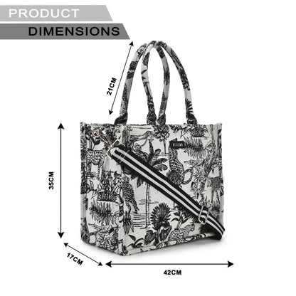 Vufia - Black & White Jacquard Box Bags - Set of 3
