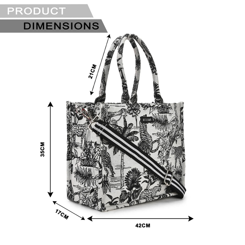 Vufia - Black & White Jacquard Box Bags - Set of 3