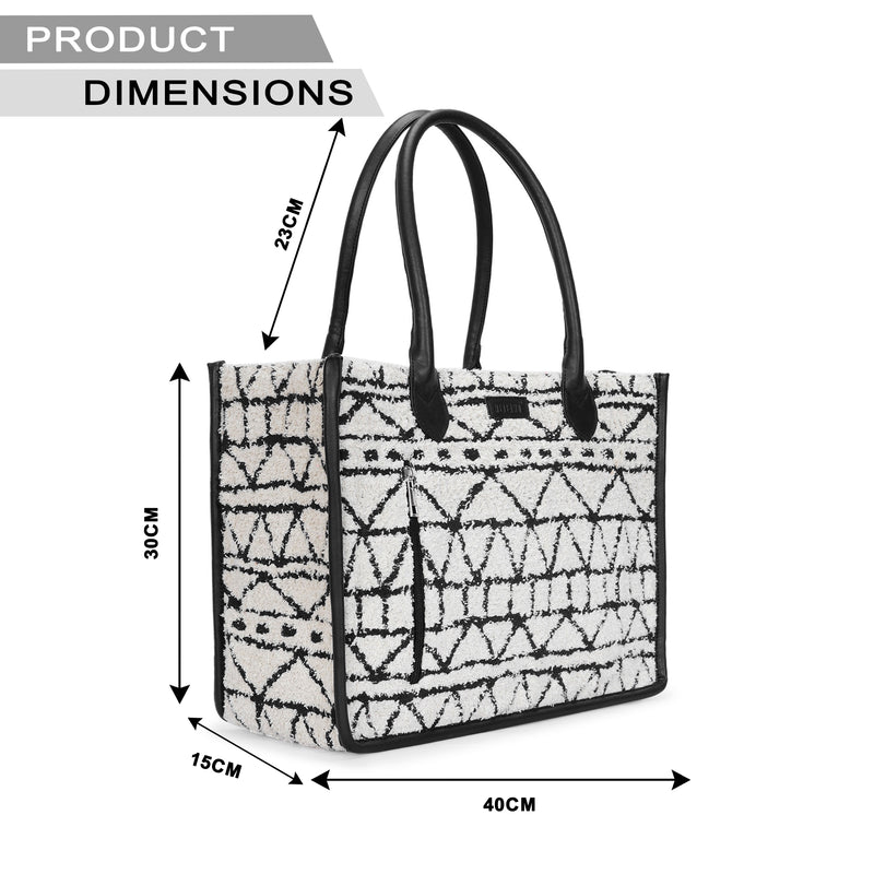 Artisan Weave Office Tote - Monochrome Tribal