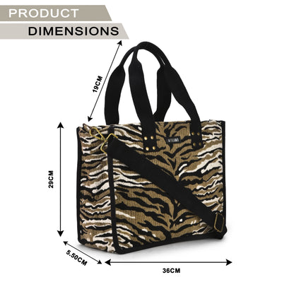 Anileo - Brown & Black Jacquard Box Bag - Medium