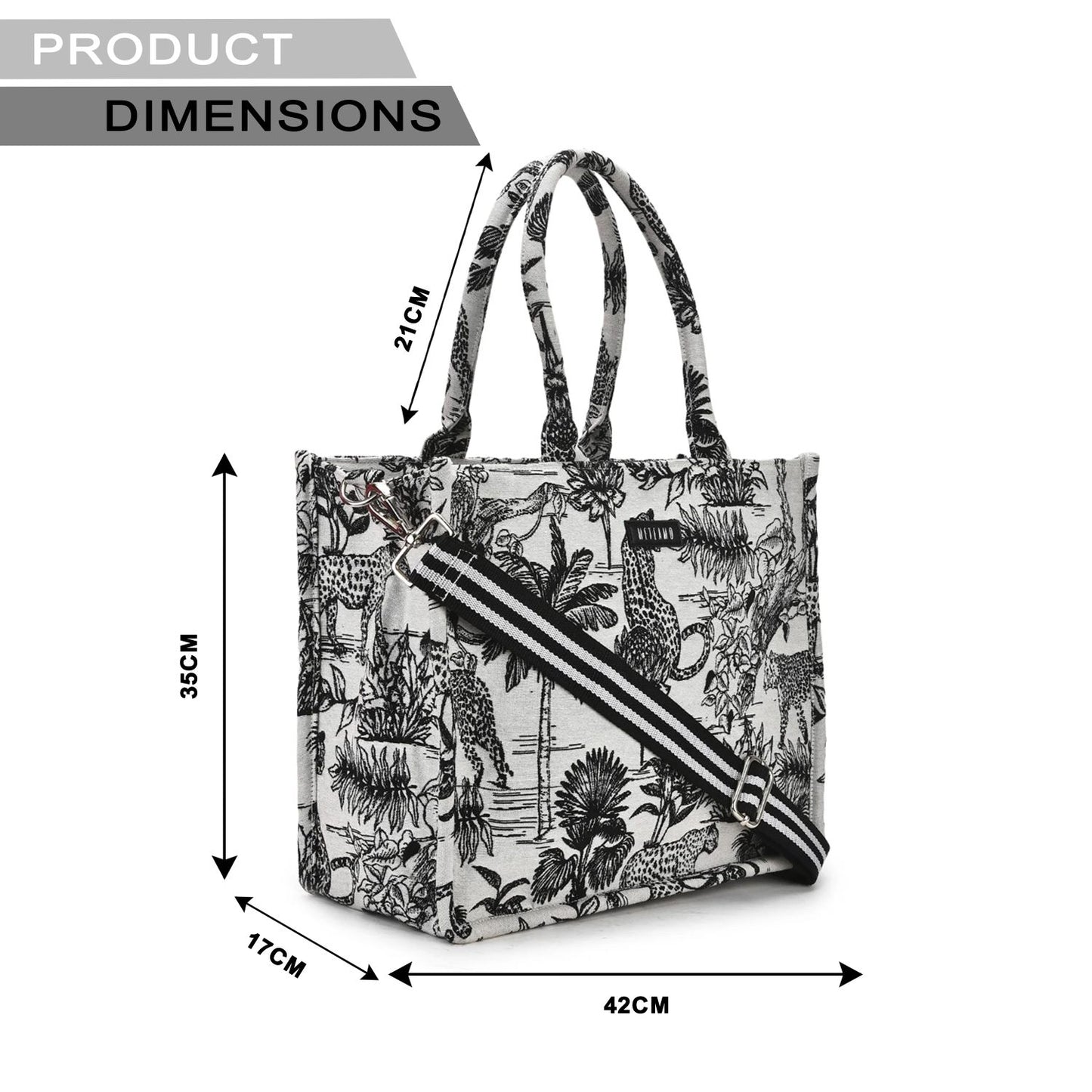 Vufia - Black & White Jacquard Box Bag - Medium