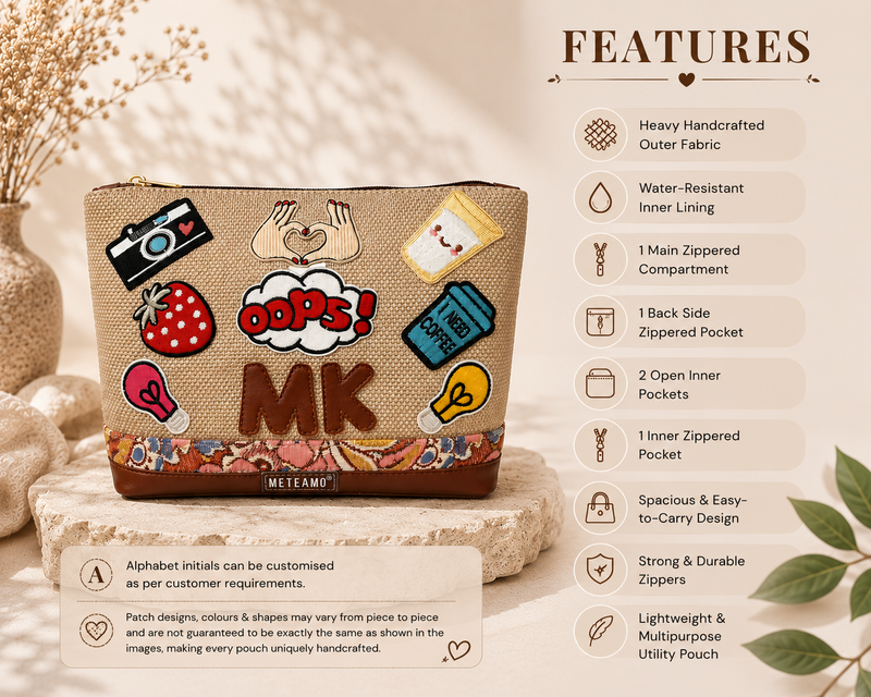 Happy Doodle- Multipurpose Utility Pouch (Customisable)