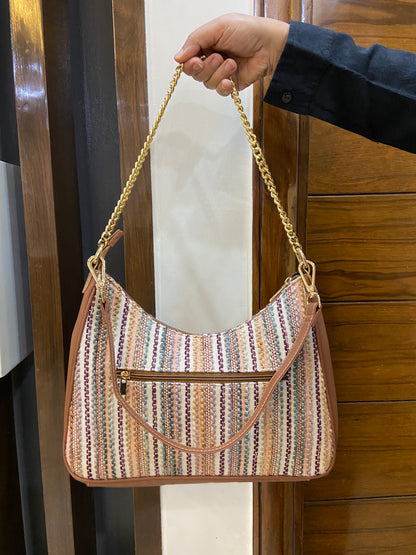 Crescent Baguette - Sand - Everyday Shoulder Bag