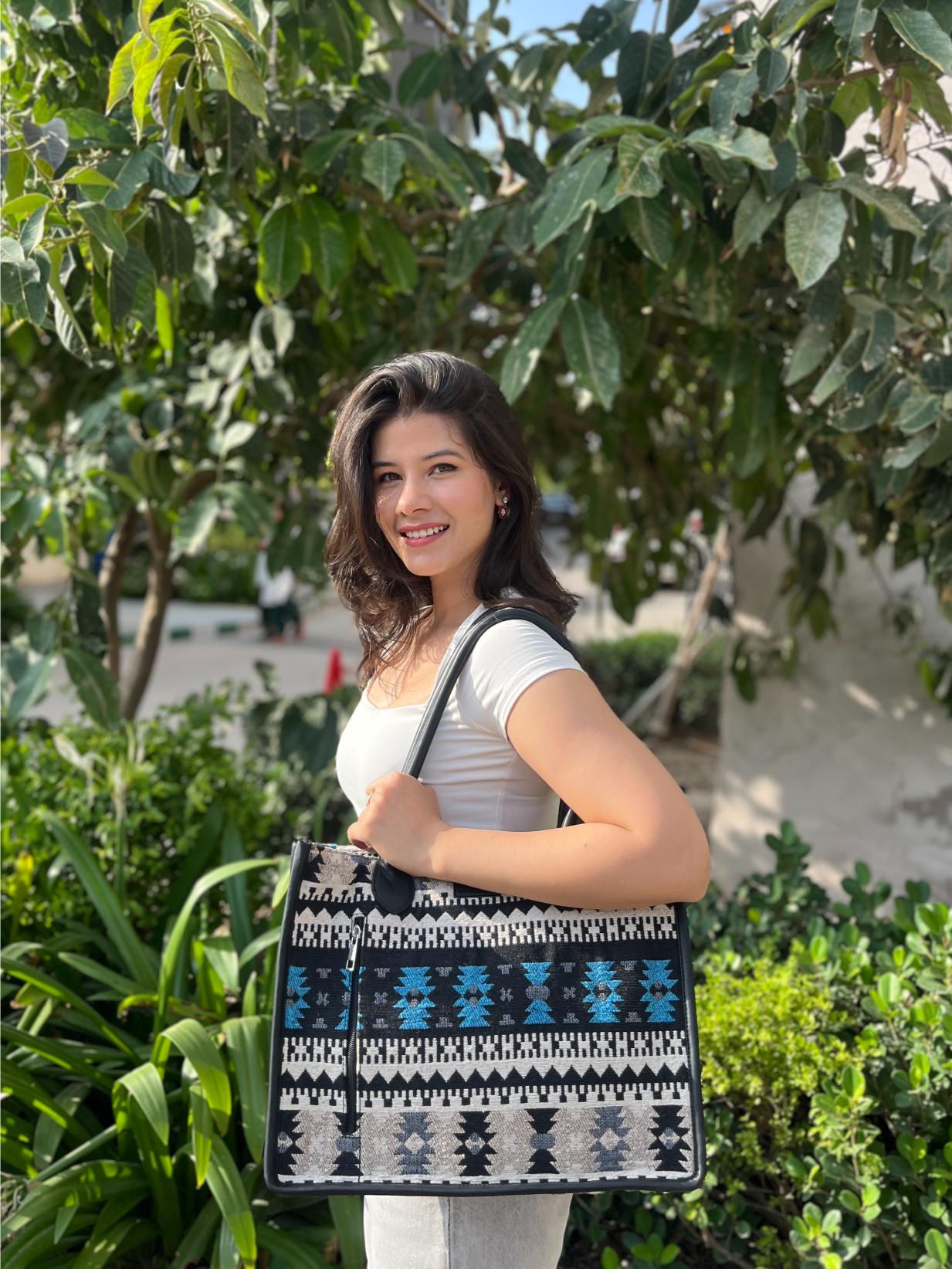 Andaz Artisan Weave Handcrafted Office Tote for Women