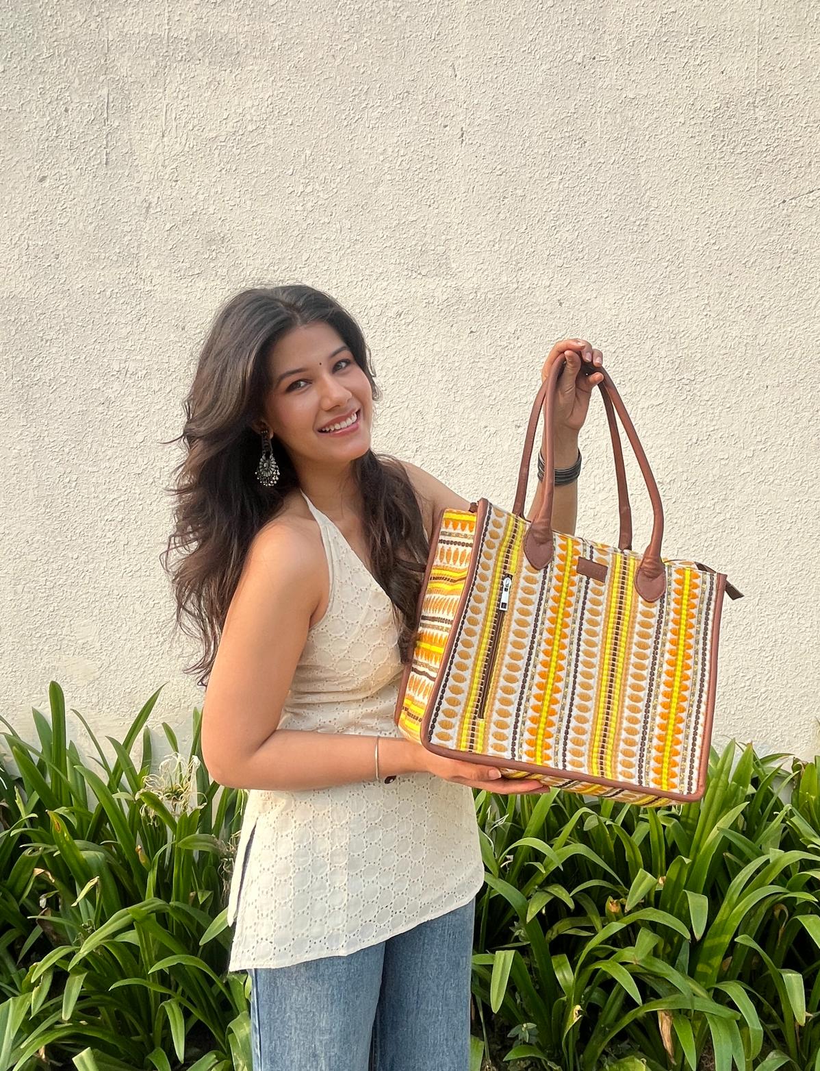 Jalwa Artisan Weave Handcrafted Office Tote for Women