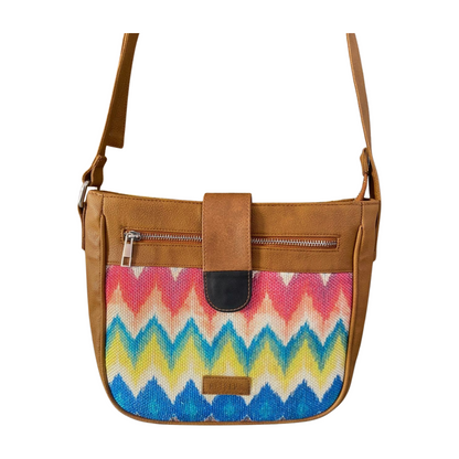 Crossbody Sling Bag - Multicolor Chevron