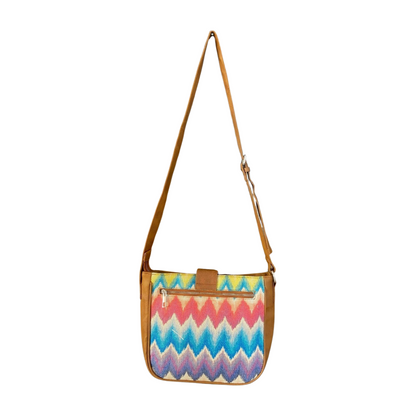 Crossbody Sling Bag - Multicolor Chevron