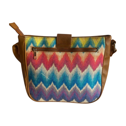 Crossbody Sling Bag - Multicolor Chevron