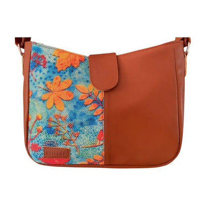 Golden Leaves printed sling bag for women by METEAMO – front view