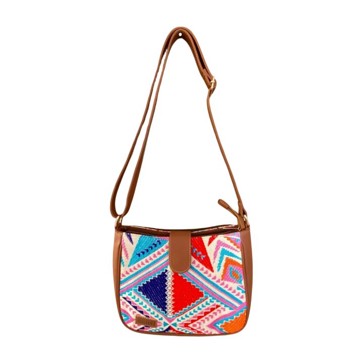 Artisan Weave Sling Bag - Rose