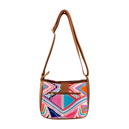 Artisan Weave Sling Bag - Rose