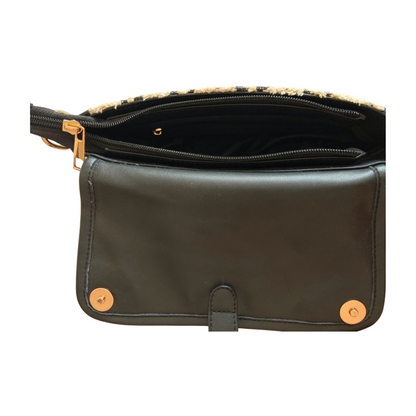 Magshift Sling Bag with Flap - Monochrome Tribal