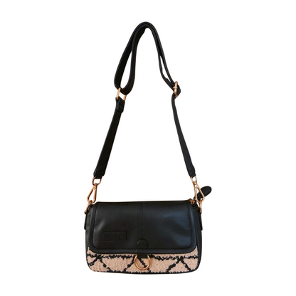Magshift Sling Bag with Flap - Monochrome Tribal