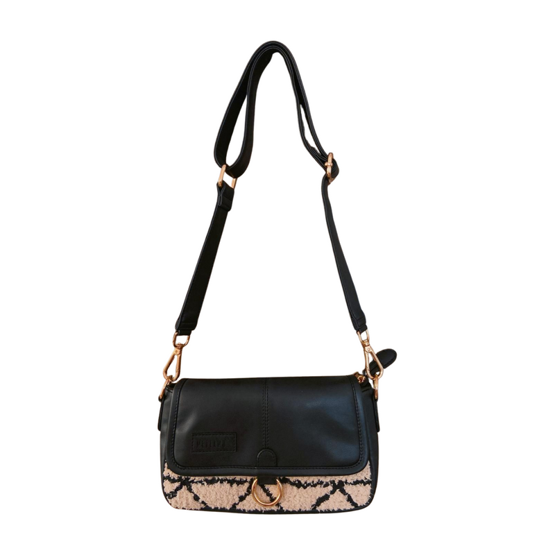 Magshift Sling Bag with Flap - Monochrome Tribal