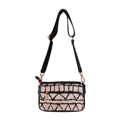 Magshift Sling Bag with Flap - Monochrome Tribal