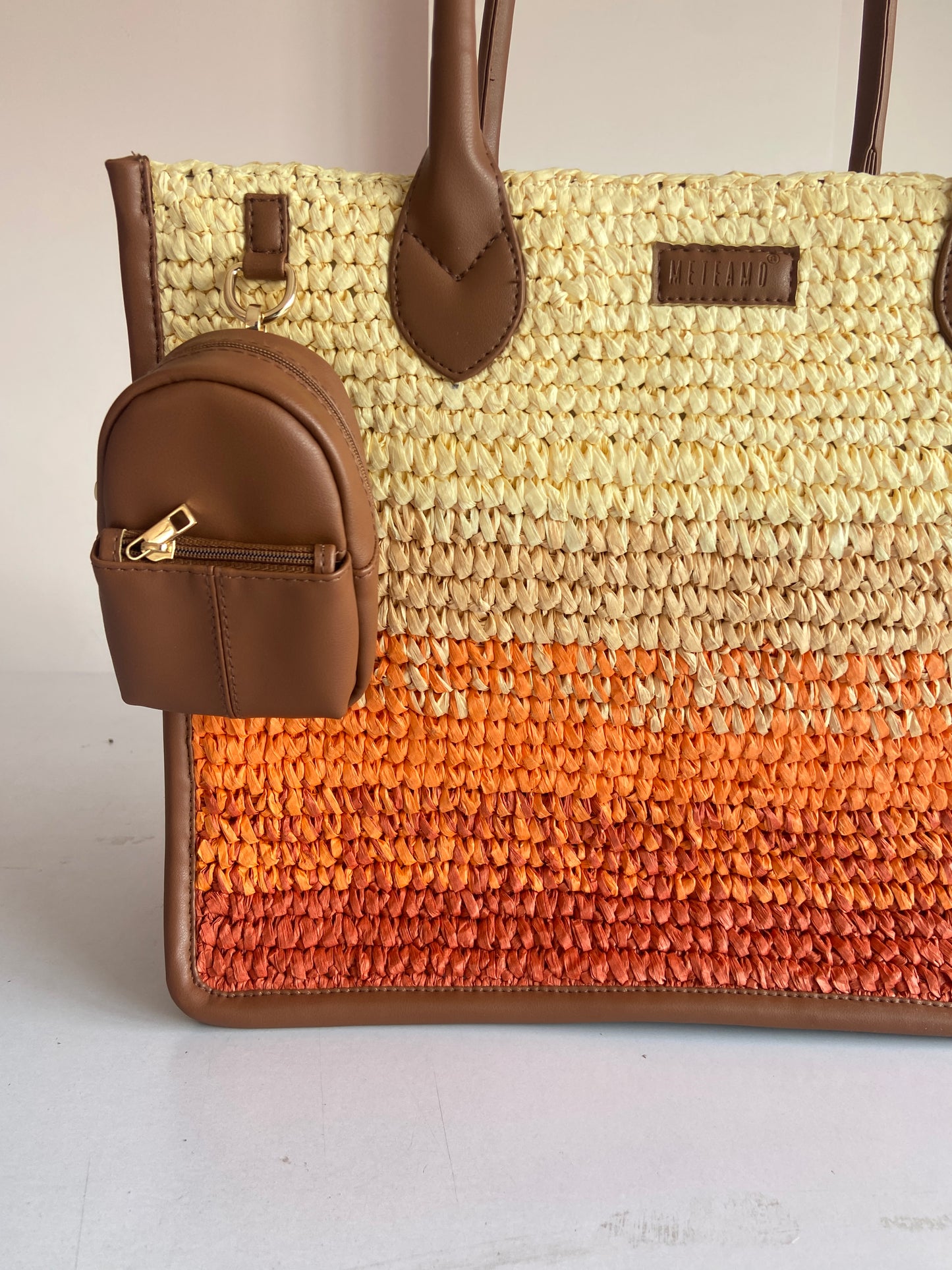 Cafe Sunset Raffia Office Bag