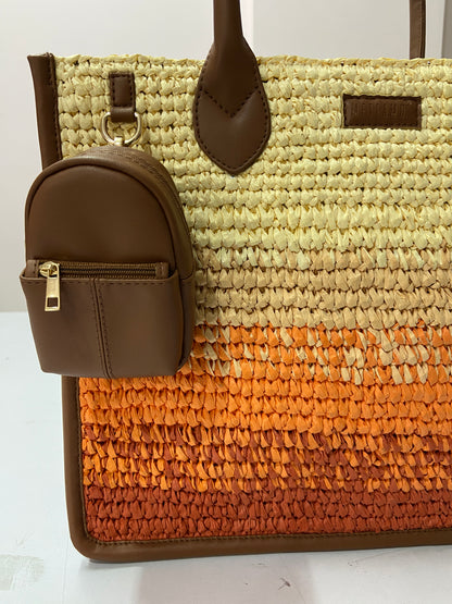 Cafe Sunset Handcrafted Raffia Office Tote for Women
