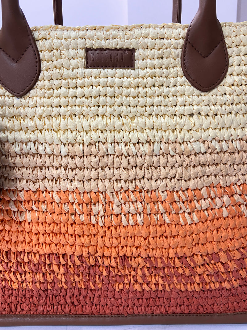 Cafe Sunset Raffia Office Bag