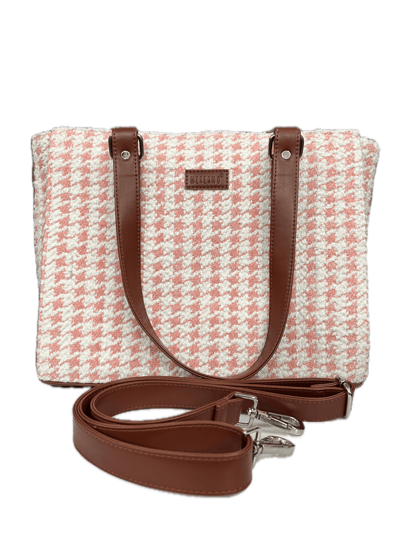 Pink Houndstooth Women's Office Bag