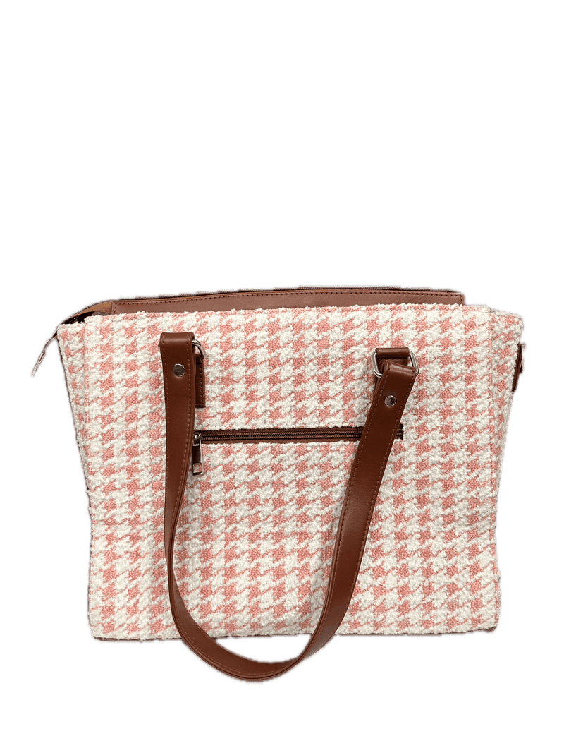 Pink Houndstooth Women's Office Bag