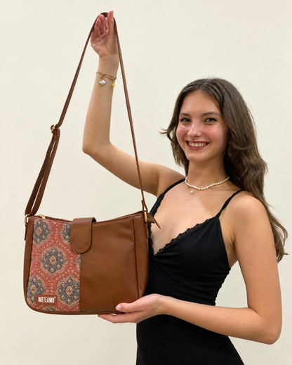 Madhubani Motif Women's Sling Bag (vegan leather) - view 6