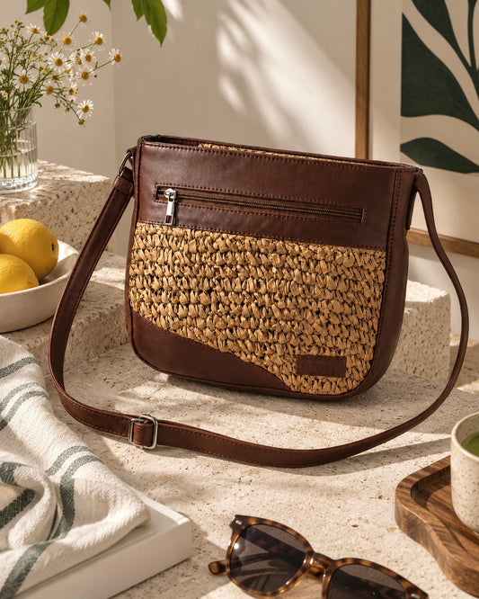 Crossbody Sling Bag - Raffia Ridge