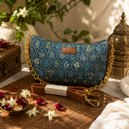Imprint Baguette - Blue Flowers  - Everyday Shoulder Bag