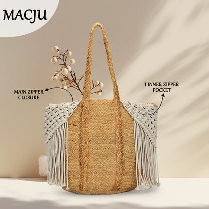 Macju - Jute & Macrame Handbag