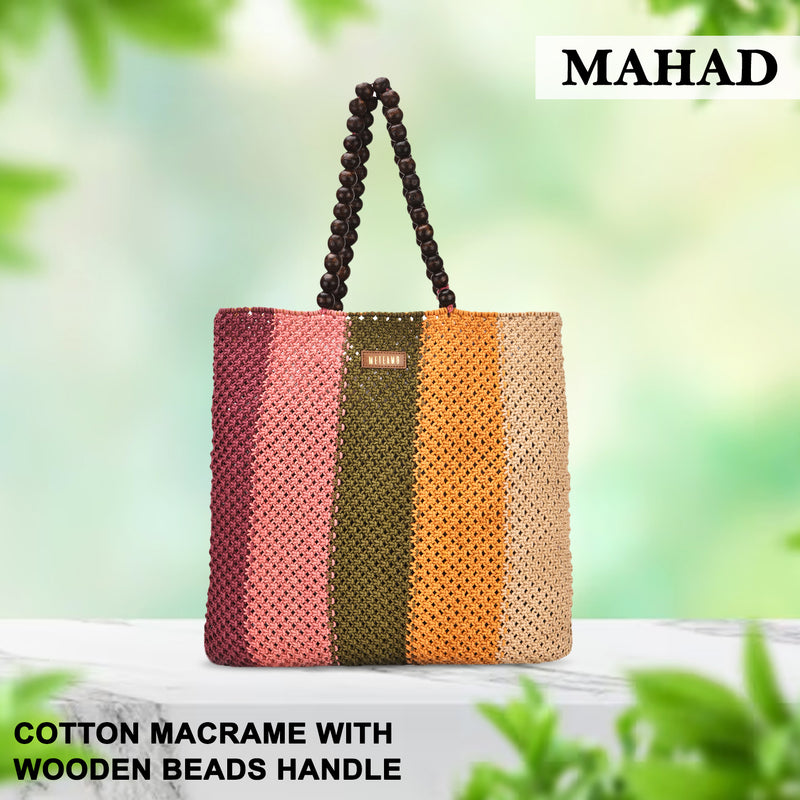 Mahad - Multicolor Macrame Tote Handbag