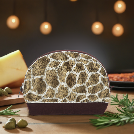 Sequina Brown - Beaded Make-Up Pouch