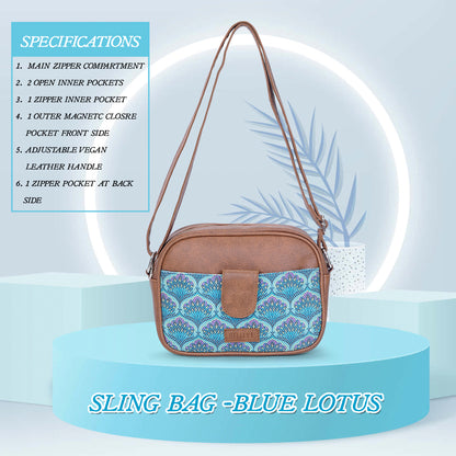 Sling Bag - Blue Lotus