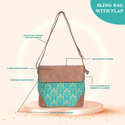 Sling Bag with Flap - Mayur