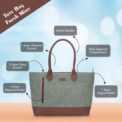 Office Tote Bag - Fresh Mint
