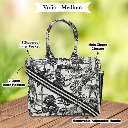 Vufia - Black & White Jacquard Box Bags - Set of 3