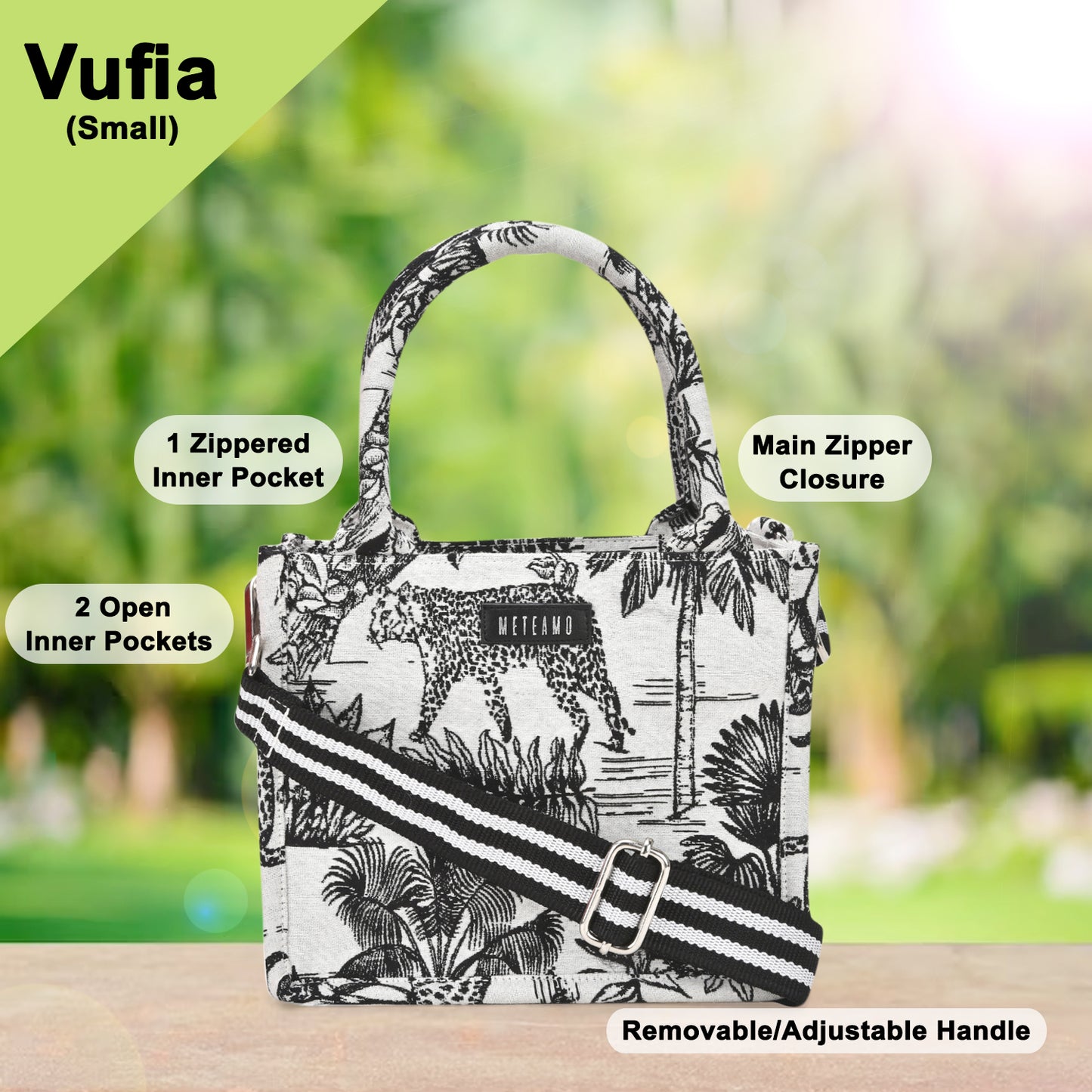 Vufia - Black & White Jacquard Box Bag - Small