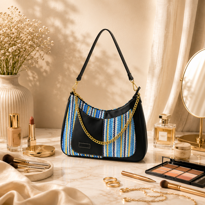 Crescent Baguette - Blue Wave - Everyday Shoulder Bag