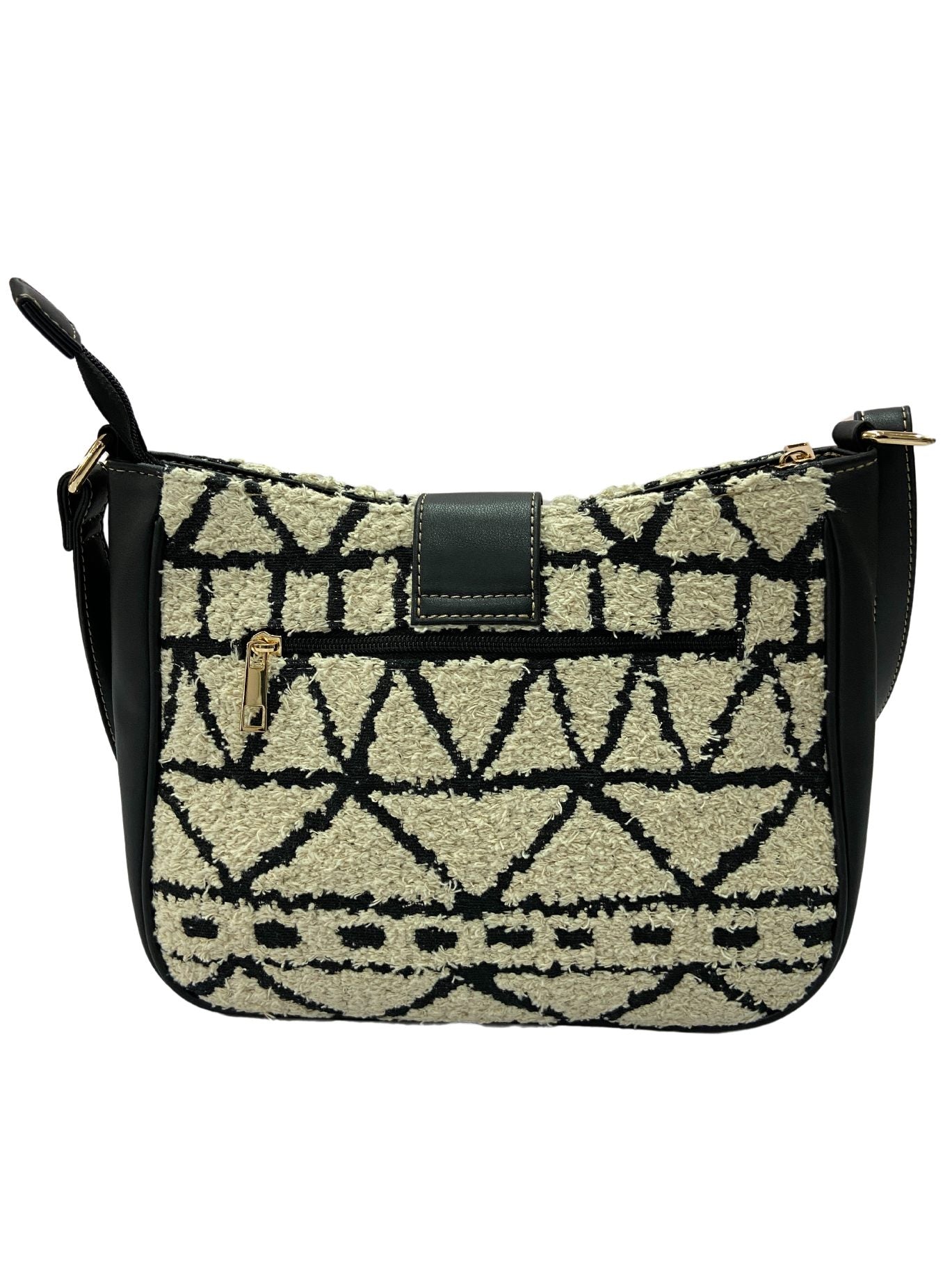 Artisan Weave Sling Bag - Monochrome Tribal