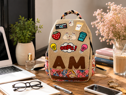 Happy Doodle- Travel BackPack (Customisable)