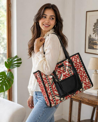 Tribal Loom Artisan Weave Office Tote