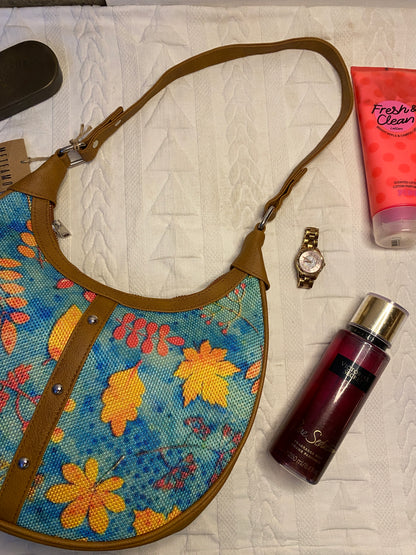 Imprint Baguette - Golden Leaves - Hobo Shoulder Bag