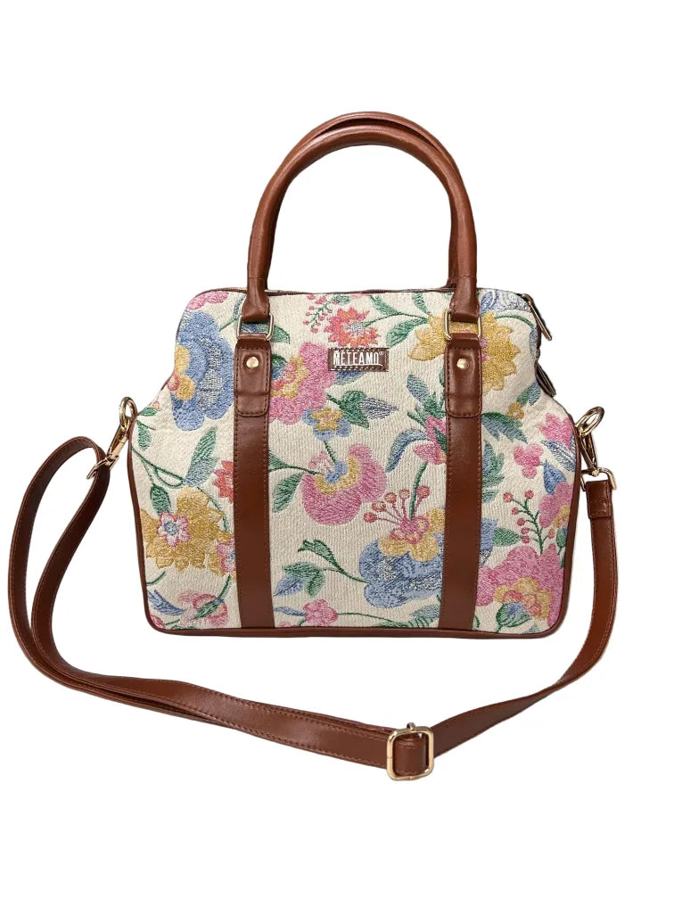 Bloom Floral Tapestry Satchel Bag